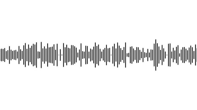 Waveform audio spectrum with transparent background, sound waveform spectrum animation,Music sound waves or audio waveform video.