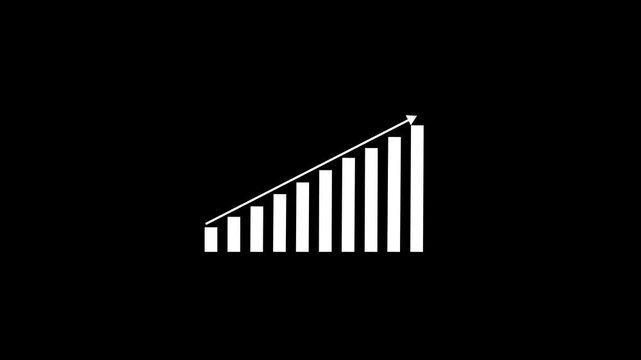 Business growth concept in graph chart showing marketing sales profit increasing to future target . growing business concept. Clean Hi-tech style technology chart with a grid.