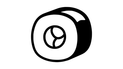 Sushi roll icon black and white maki vector © gom