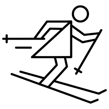Skiing vector icon illustration for winter sports design