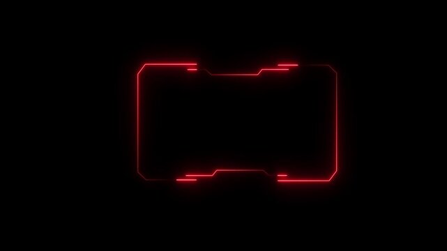 Modern sci-fi HUD frames, futuristic control panels, and streaming webcam borders on a black background.4k video