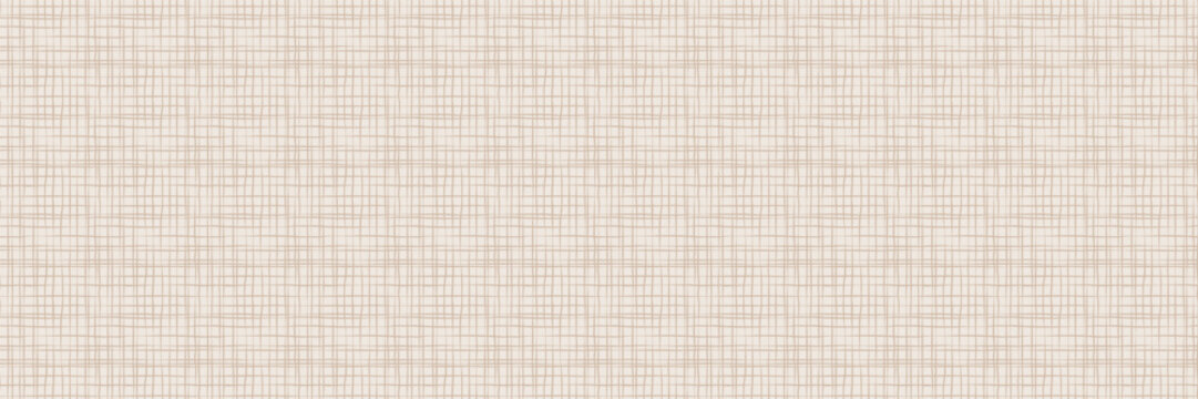 Linen fabric material seamless pattern. Natural rough cotton  background. Crosshatched flax structure. Rustic jute backdrop. Vector illustration 