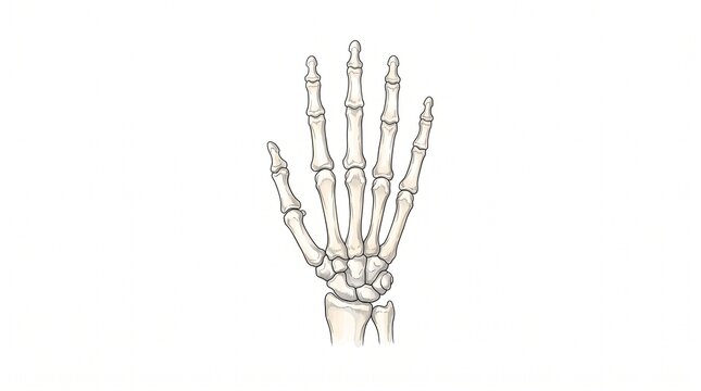 Human Hand Skeleton Anatomical Illustration