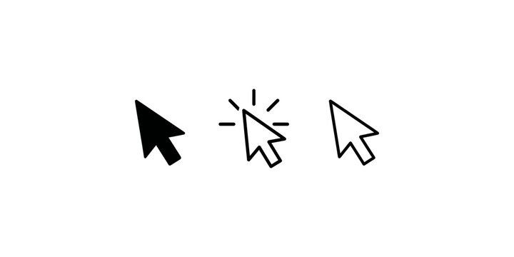 Black and outline mouse cursor arrow icons for user interface interaction.