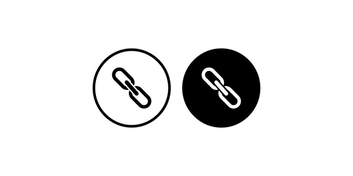 Chain link hyperlink icons in circular outlines for digital connectivity.