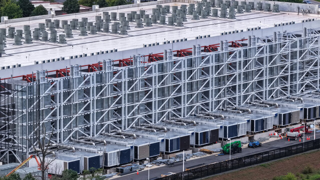 Industrial data center cooling systems building infrastructure in Ashburn, Virginia