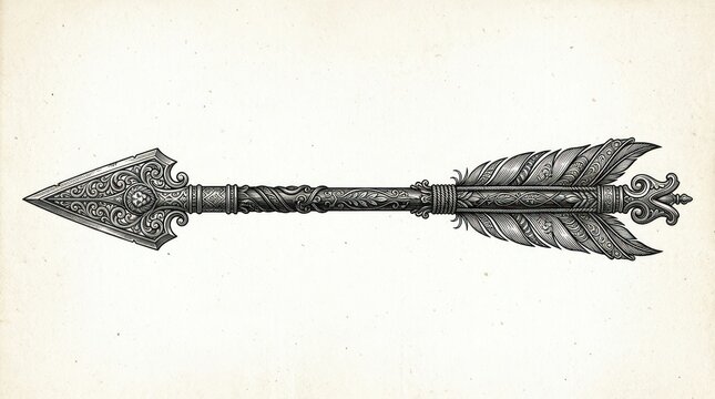 Ornate arrow symbol vector illustration design