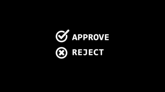 Animated Accept and Reject Selection Buttons with Checkmark and Cross Icons. Choices between right and wrong symbols concept on the transparent black background.