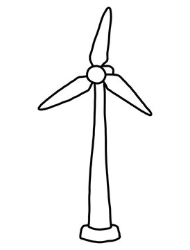 Minimalist Wind Turbine Silhouette Icon