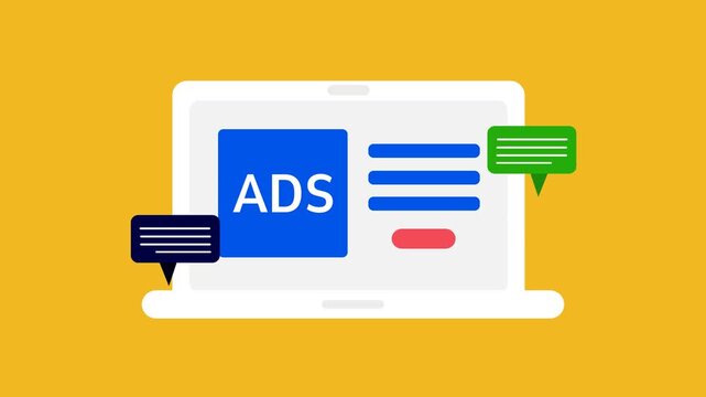Flat Design Animation of Online Marketing and Shopping