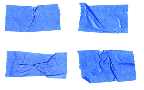 4 verknitterte blaue Klebestreifen als Hintergrund Vorlage