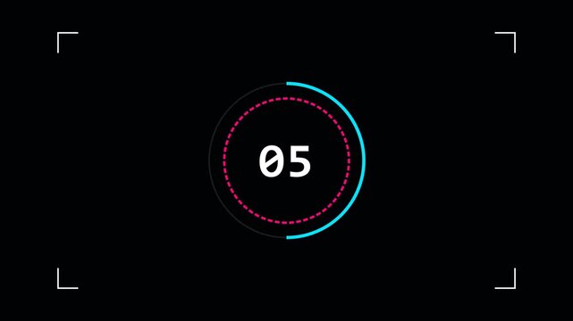 Minimalist digital countdown timer on black background