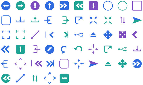 UI Navigation Arrows Vector Set - 55 Back Forward Download Software Interface Icons