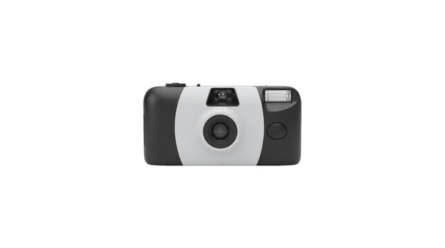 Disposable Film Camera Front View Isolated on Transparent Background