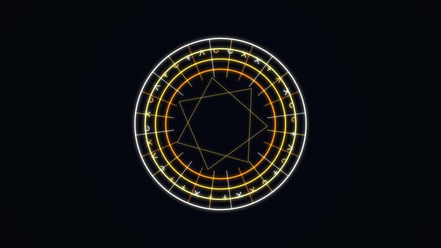 Glowing Magic Runic Circle Portal Fantasy Animation Loop
