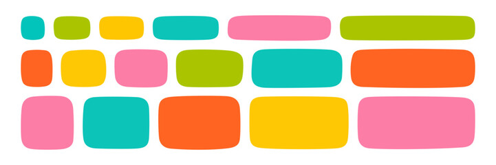 Fototapeta premium Hand drawn rectangle frames. Empty rectangle blob. Doodle organic shape set for social media stories. Quote minimalist frame. Color blank template. Vector illustration isolated on white background.