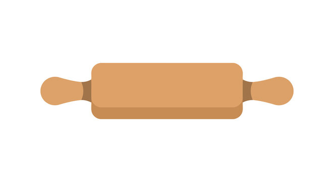 Wooden rolling pin on a white background a culinary tool for baking