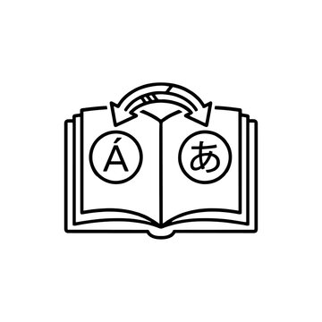 Language Translation and Multilingual Dictionary Vector Illustration | Open Book, Linguistic Exchange, and Localization Symbol Icon