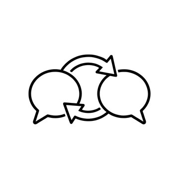 Two-Way Communication and Digital Conversation Vector Illustration | Speech Bubbles, Message Exchange, and Chat Symbol Icon