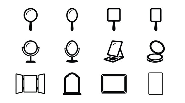 Collection of Various Handheld and Standalone Mirror and Display Icons