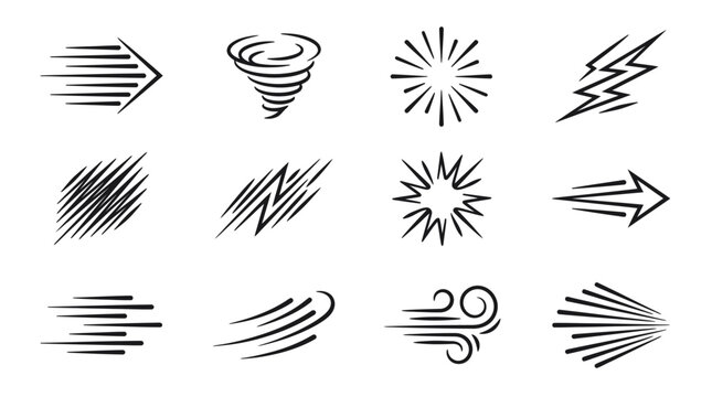 Dynamic Hand-Drawn Speed Elements Collection.