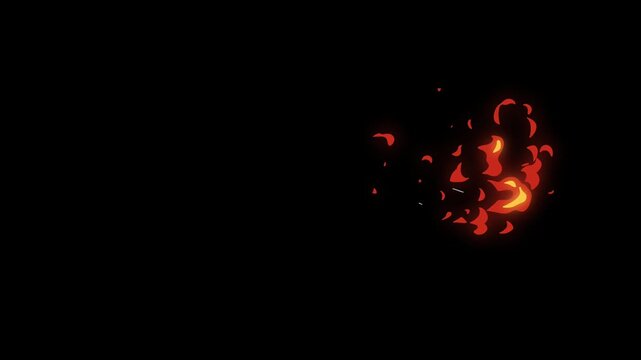 Fast fire trail burst fx with transparent background