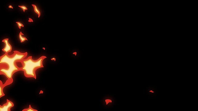 Intense fire base burn fx with transparent background