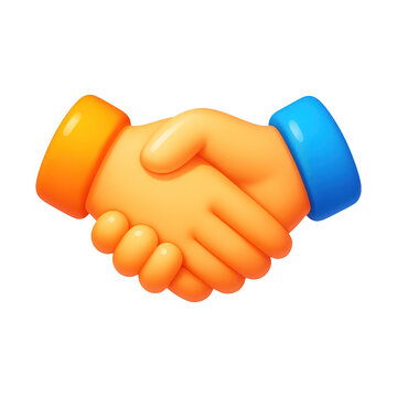 PNG Colorful handshake emoji illustration.