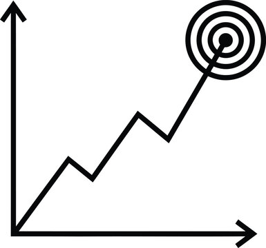 Minimalist line graph icon showing business goal achievement.