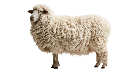 Fluffy white woolly sheep standing in profile © Peregrine