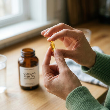 Health And Wellness Supplement Pill Focus In Hand Natural Light