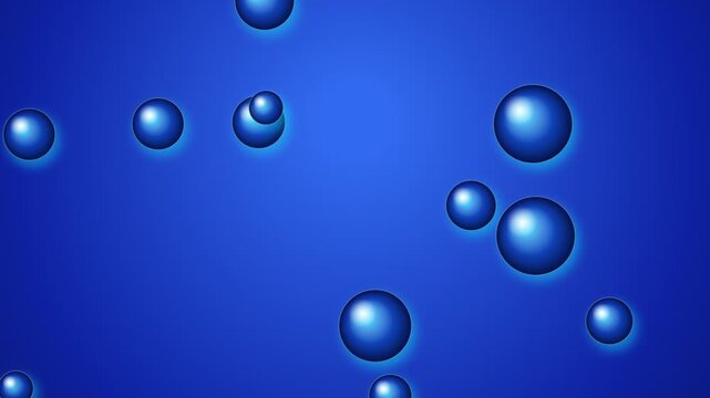 Azure metaballs orbit and coalesce in a seamless looping animation on a dark background metaball liquid