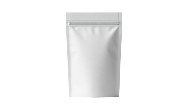 Blank white matte plastic stand up pouch with zipper lock