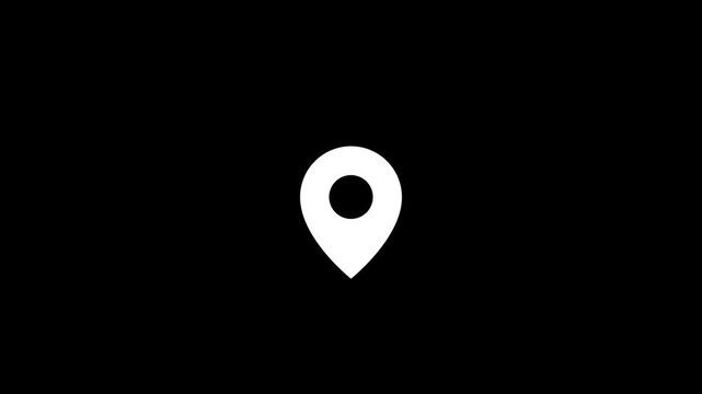 Minimalist black map pin location marker icon vector illustration for G P S navigation place tracking store locator interface design element isolated on clean Black background stock asset