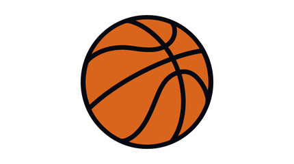 Fototapeta premium Flat Vector Illustration of a Basketball Icon