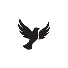 Fototapeta premium Bird Animal Solid Black Vector Icon