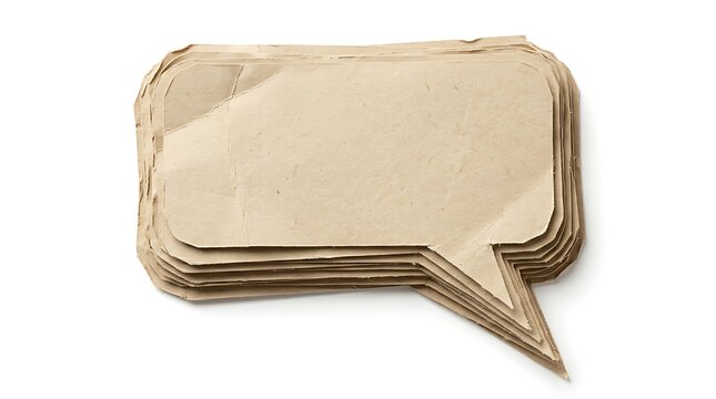 brown paper speech bubbles on white background