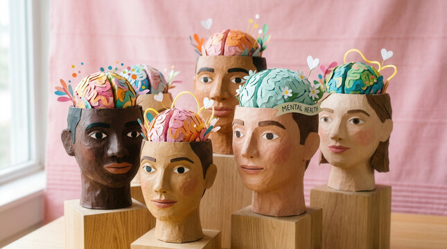 Diverse Minds Displaying Vibrant Mental Wellness Concepts And Ideas