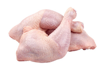 Raw chicken leg quarters isolated on transparent background © Photo Find