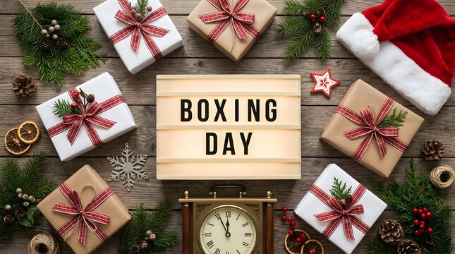 Celebrating the joy of boxing day with gifts family and festive holiday cheer and traditions