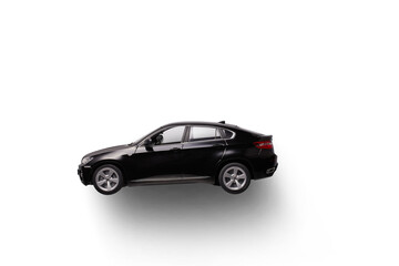Obraz premium Black luxury suv coupe car on transparent background