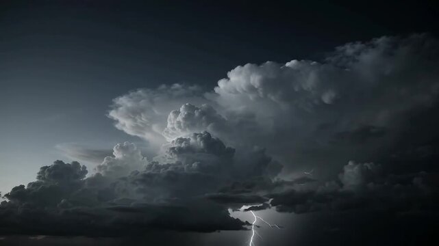 dark stormy clouds lightning flash night sky severe weather thunderstorm nature