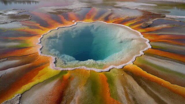 Geothermal Hot Spring with Colorful Microbial Mats