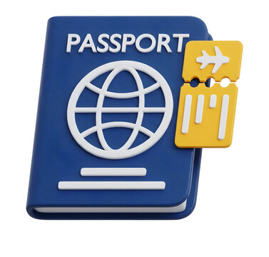 Blue passport travel icon