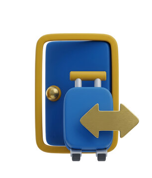 Travel Door Icon 3D Object