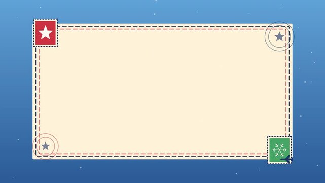 Christmas Travel Postcard Frame with Airplane Title Background Loop