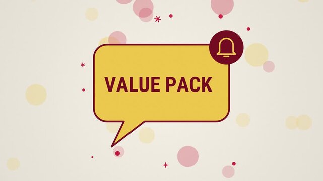 Value Pack animation, animated speech bubble, pop up animation, christmas greeting, xmas sale, holiday season, winter holiday, festive promotion, christmas card, motion graphics, 4k video