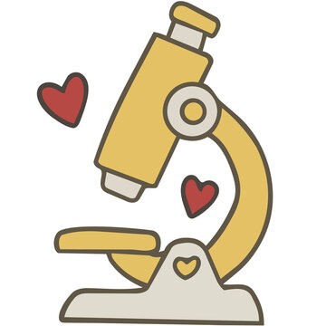 cute microscope doodle cartoon 