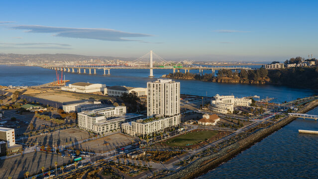 Treasure Island Waterfront And Bay Bridge in San Francisco, California