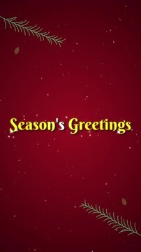 Season's Greetings Golden Swash Text on Forest Green Velvet Loop